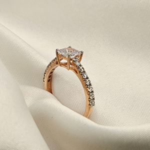 Anillo de oro rosa con diamantes VVS, anillo de diamantes de Plata de Ley 925, anillos de compromiso de boda con diamantes de moissanita de lujo ligeros para mujer - Product Image 4