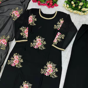 DISEÑADOR HEAVY TABY ORGANZA SECUENCIA CODIFICACIÓN TRABAJO PAKISTANI TRAJE - Product Image 1