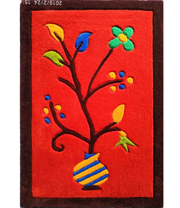 手工纯色防滑平纹提花羊毛门垫高绒头户外机器印花宠物友好型 - Product Image 1