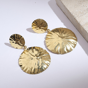 Pendientes Colgantes Bohemios Chapados en Oro para Mujer, Joyería Circular de Estilo Dúo - Product Image 1