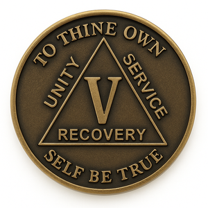 ของที่ระลึกปีแห่งการฟื้นฟู  เหรียญโลหะผสมสังกะสีชุบทอง  พิมพ์ลาย UV ตามสั่ง  เหรียญ AA สำหรับผู้เลิกสุรา - Product Image 3