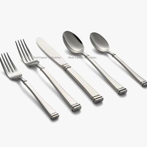 Ensemble de couverts en métal de meilleure qualité avec poignée carrée fini argent pour la maison et le mariage ensemble de couverts de table - Product Image 3