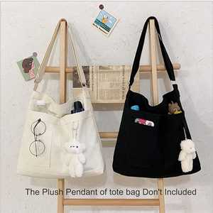 Custom Cotton <b>Canvas</b> <b>Tote</b> College Shoulder Bag For Men Women Daily Use Storage Bag With Belt Handle Latest Bag For College - Product Image 4
