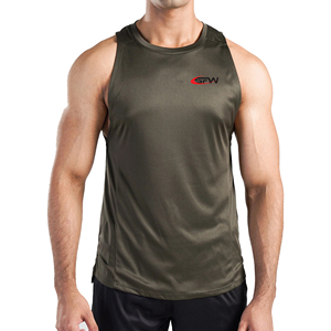 Men Polyester Tank <b>Top</b> Breathable Sleeveless Vest with Round Neck Durable Stitching Suitable for Daily <b>Layering</b> Gym Workout - Product Image 1