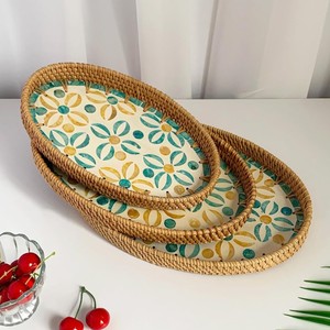 ถาดใส่ไม้ถูพื้นหวายรูปดอกไม้ถาดทรงหอยมุกลายโมเสค - Product Image 2