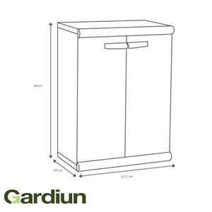 Garden Storage Low <b>Cabinet</b> Sintra 2 With Two Doors | Outdoor Garden Supplies | Product ready to Ship From Spain - Product Image 5