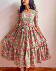 Robe longue d'été en coton à imprimé floral - Product Image 6