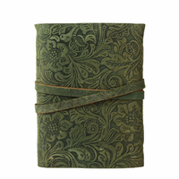 Journal en cuir gaufré floral vert avec serrure à clé Journal de voyage fait à la main carnet de croquis et cahier 200 pages 7x5 pouces livre Vintage