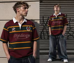 OEM Wholesale Vintage <strong>Sailor</strong> Styles Polo Rugby <strong>Shirts</strong> Custom Sublimation Print Graphics Embroidery logo Half Sleeve Rugby <strong>Shirts</strong> - Product Image 2