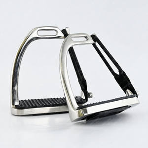 Estribos DE SEGURIDAD DE ACERO INOXIDABLE ecuestres de gran venta, banda de rodadura antideslizante para jinetes, reposapiés antideslizante con banda de goma - Product Image 1