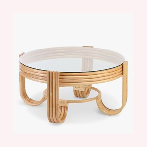 Modern Scandinavian Rattan Coffee Table Premium Wood, Timeless Design, Lightweight & Sturdy Luxury Home & Office Decor - Product Image 6