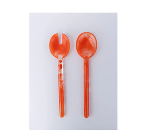 Cuillère à salade en résine faite à la main outils de cuisine en résine personnalisés cuillère de service fourchette ensemble ustensiles de cuisine en résine - Product Image 2