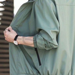 Chaqueta bomber cortavientos informal de alta calidad para hombre con cuello levantado OEM bordado prendas de vestir deportivas estilo callejero - Product Image 3