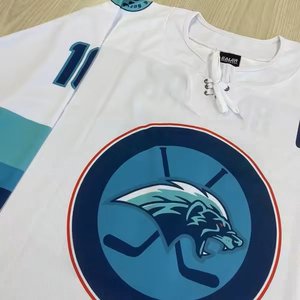 Custom Made Adult Sports Team Ice Hockey Jersey High Quality Breathable Anti-Bacterial Fashion Sets Digital Print 100% Polyester - Product Image 4