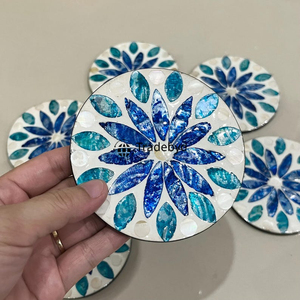 Posavasos con incrustaciones de fregona hecho a mano de Tradebyd, decoración de mesa de lujo perfecta para mesas de comedor y café - Product Image 4