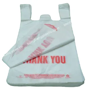 Custom thank you supermarket packaging shopping bag Song Bang Plastic