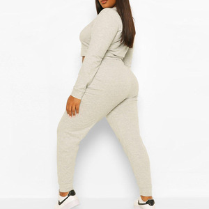 Venta al por mayor tarifa suave polar chándal logotipo personalizado señoras ropa deportiva transpirable Color sólido patrón mujer chándal conjunto - Product Image 2