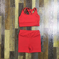 Conjunto de Leotardo de Ballet para Niñas, Conjunto de Top Corto con Tirantes y Pantalones Cortos para Gimnasia, Entrenamiento, Yoga, Deporte, Danza, Ropa de Actuación en Escenario