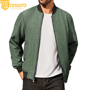 Blouson aviateur zippé léger et extensible de coupe décontractée pour homme - Product Image 4