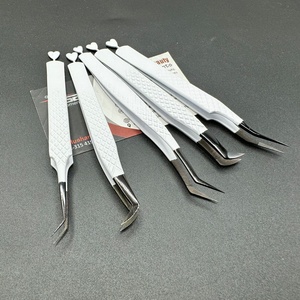 ที่หนีบขนตาปลอมแบบญี่ปุ่นสีดำสีขาวอุปกรณ์ต่อขนตาสำหรับต่อขนตา - Product Image 1