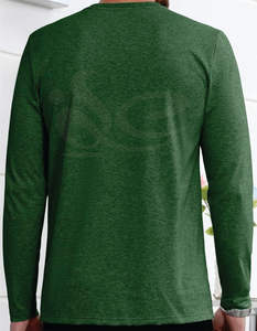 T-shirt à col rond anti-rides pour homme Streetwear manches longues respirant 200g 100% coton fabriqué sur mesure au Pakistan - Product Image 2