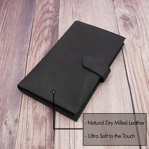 Cartera larga OEM de piel auténtica y duradera de alta calidad para hombre, cierre de botón a presión ligero, diseño de tendencia con logotipo personalizado al por mayor - Product Image 4