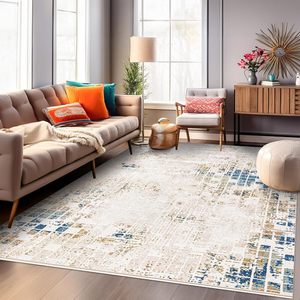 Tapis à poils ras Netline Bohème Scandinave pour Salon, Chambre, Cuisine, Couloir - 4m de large, adapté aux adolescents - Product Image 3