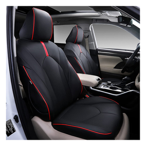 De alta calidad de cuero conjunto completo de cubiertas de asiento de coche para 2020-2022 <span class=keywords><strong>Toyota</strong></span> Highlander impermeable vehículo funda de cojín - Product Image 1