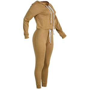 Survêtements de sport de haute qualité personnalisés pour femmes, vêtements de sport d'hiver décontractés et solides, ensembles de streetwear personnalisés pour femmes - Product Image 2