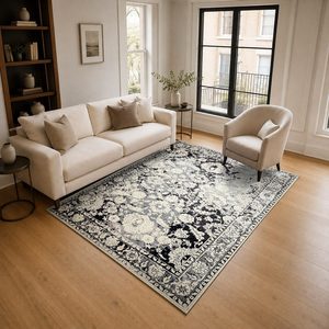 Tapis RUGS DEPOT LXDP-0307, vente en gros, gris argenté, style bohème tribal, imprimé numérique, lavable en machine, tapis en chenille antidérapant - Product Image 2