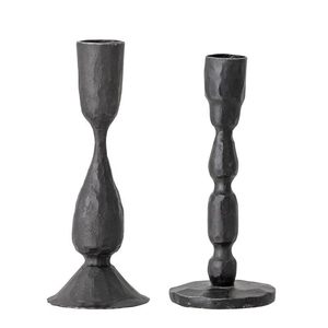 Minimalist <b>Black</b> Iron <b>Candlestick</b> Holders Set of 2 for Home Wedding Tabletop Decoration Durable Metal Candle Holders - Product Image 1