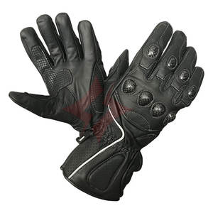 Guantes de Motocicleta Unisex de Cuero Original para Motociclista Urbano, Negros, de Cuero Genuino Premium, Impermeables, con Protección UV, Deportivos - Product Image 4