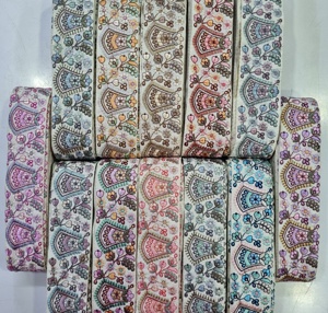 ริบบิ้นลายดอกไม้ปักขนาด2นิ้วมีให้เลือกหลายสีเหมาะสำหรับใช้เป็นขอบและของตกแต่ง - Product Image 3