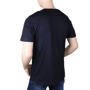 Camiseta de manga corta con cuello redondo y estampado para hombre - Azul marino - Product Image 3
