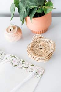 Los posavasos de ratán hechos a mano ecológicos más vendidos, posavasos bohemios Vibe para entretener a los invitados, alfombrillas y almohadillas atemporales - Product Image 6