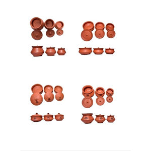 Ensemble de casseroles en terre cuite écologiques, antiadhésives et résistantes à la chaleur avec couvercles (Vaisselle en terre cuite artisanale) - Product Image 3