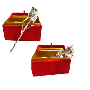 Sparkling 24k Silver Plated Natural Rose with Red <b>Box</b> Perfect for Birthday Gift Men Women Girl & Boy Valentine Gifts Item - Product Image 1