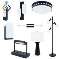 Lampe de chevet noire en forme de cône Hampton Kinetic/Scenic pour chambre d'hôtel, fabriquée par le fabricant d'armoires de nuit pour hôtels