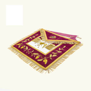 Mandil Masónico de Alta Calidad, Azul, de la Gran Logia, con Encaje Bordado, Hecho de Cuero Genuino/Tela de Terciopelo - Product Image 2