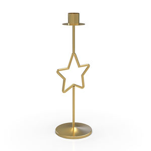 Bougeoir moderne et élégant en métal avec motif d'étoile conique, bel article décoratif pour la table à manger de Noël et de Pâques - Product Image 6