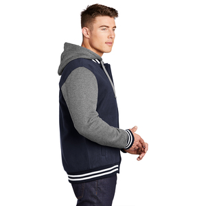 Nueva llegada de los hombres Casual Street Coat Diseños de bordado personalizables Última Varsity Chaqueta Cierre de cremallera Personalizado Precio al por mayor - Product Image 3
