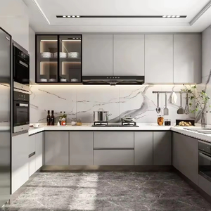 CBMmart Factory Price Complete Modern Designs <strong>PVC</strong>/ Lacquer <strong>Kitchen</strong> Island Furniture Cocina White Shaker Modular <strong>Kitchen</strong> Cabinet - Product Image 6