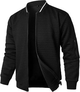 HOOD CREW Blouson aviateur universitaire décontracté pour hommes 100% laine manteau d'hiver léger avec fermeture à glissière à col montant brodé Service OEM - Product Image 1