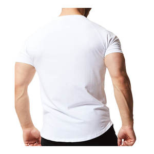 Camiseta Muscle Fit Gym Stock para hombres con mangas cortas y diseño de gran tamaño Camiseta de entrenamiento de algodón 100% estirable - Product Image 4