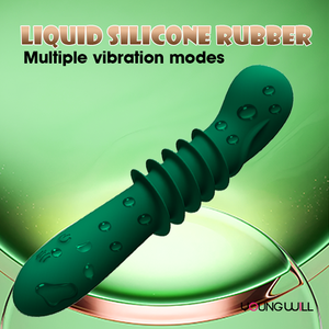 Vibrador Erótico Recargable por USB, Impermeable, con Motor Silencioso y Potente, Diseño Ergonómico Curvo con Espiral Verde Oscuro, Estimulación del Punto <span class=keywords><strong>G</strong></span> - Product Image 1