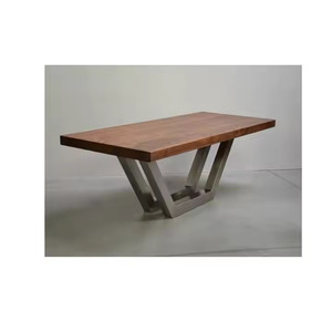 Muebles de sala de estar Mesa de centro con base de metal superior de madera Uso en el hogar - Product Image 5