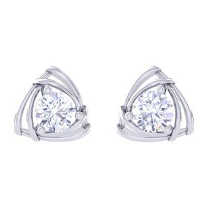Boucles d'oreilles solitaires Clara en argent sterling 925 plaqué platine, serties de zircone suisse, cadeau pour femmes et filles - Product Image 1