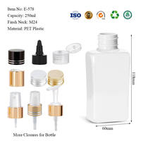 Emballage cosmétique personnalisé, flacon en plastique PET de 250 ml, couleur personnalisée, bouchon à vis, impression à l'écran, lotion, crème pour le corps, modèle E-578