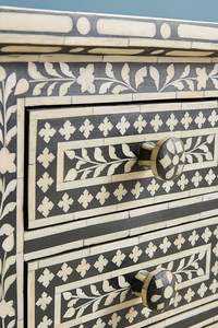 Meuble à incrustation d'os MEUBLES Design moderne Armoire à incrustation d'os véritable avec 7 tiroirs pour le salon armoire à incrustation d'os bimpex - Product Image 6