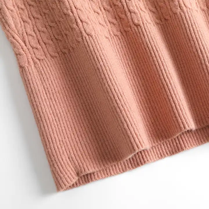 Pull à col roulé coupe ajustée confortable pour femmes Pull en tricot à manches longues avec motif en tricot torsadé Robe de fond assortie - Product Image 6